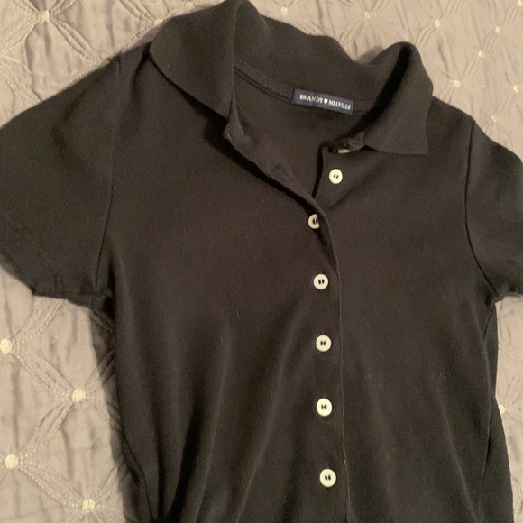 Black cropped button down - Picture 2 of 3